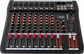 8 Channel Professional Audio Mixer, DJ Controller Sound Mixer Bluetooth Compatible Bluetooth Sound Board DJ Mixers with 48V Phantom Power USB Interface Stereo Mixing Console mixer console,audio mixing desk,DJ console,