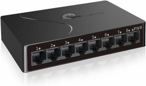8-Port Gigabit Easy Smart Managed Ethernet Switch | Plug & Play Network Hub with VLAN, QoS, Port Mirroring | Fanless Metal Design | Desktop/Wall Mount for Home/Office network streamer,wireless audio player,Wi-Fi music streamer,
