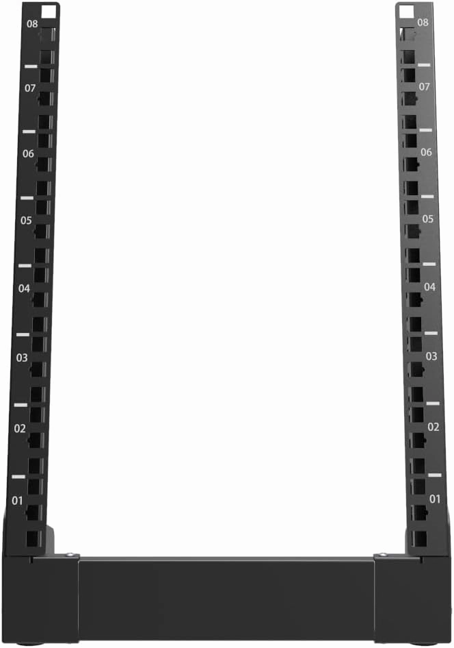 8U Small Desktop Network Rack, 10 inch Mini Open Frame Desktop Cabinet for 10 inch Network, Servers, Audio, Video and Studio Equipment Free Standing Home Office Rack (8U)