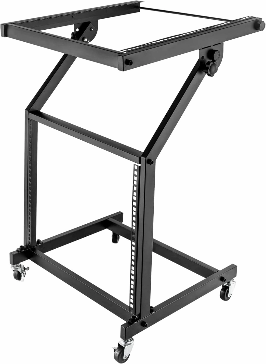 9U DJ Mixer Stand, Professional Rack Mount DJ Mixer Stand with 4 Wheels Rolling Stage Cart Studio Equipment for Homes, Offices, Music Studios rackmount gear,audio rack equipment,studio rackmounts,