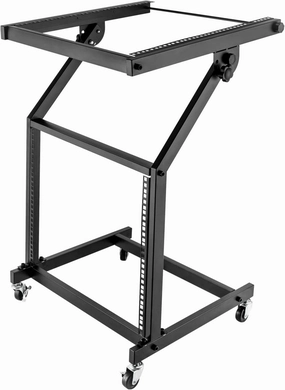 9U DJ Mixer Stand, Professional Rack Mount DJ Mixer Stand with 4 Wheels Rolling Stage Cart Studio Equipment for Homes, Offices, Music Studios rackmount gear,audio rack equipment,studio rackmounts,