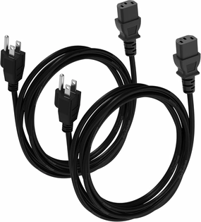 (2-Pack) 15ft. Universal PC Power Cord - 3 Prong AC Power Cable Replacement for Computer, Monitor, Scanner, Printer - IEC 320 C13 to NEMA 5-15P, 18awg, 125V 10 Amp (15-Feet) power cord,hi-fi power cable,AC power lead,