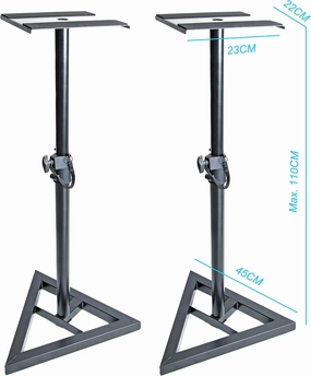 (TM) Upgraded Height Adjustable Speaker Stands Mounts, Two in One Floor Stands, Heavy Duty Base and Extendable Tube with 44 LBS Capacity Per Stand, 27"-43" Height Adjustment speaker stands,monitor stands,floor speaker holders,