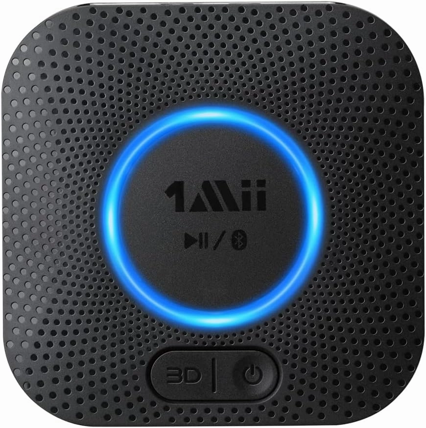 [Upgraded] 1Mii B06 Plus Bluetooth Receiver, HiFi Wireless Audio Adapter, Bluetooth 5.3 Receiver with 3D Surround aptX HD aptX Adaptive for Home Music Streaming Stereo System wireless audio bridge,Bluetooth transmitter,WiFi audio link,