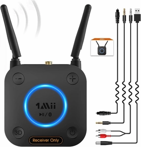 [Upgraded] 1Mii B06Pro Long Range Bluetooth Receiver, HiFi Wireless Audio Adapter, Bluetooth 5.1 Receiver with 3D Surround aptX HD Low Latency Optical RCA AUX 3.5mm Coaxial for Home Stereo System wireless audio bridge,Bluetooth transmitter,WiFi audio link,