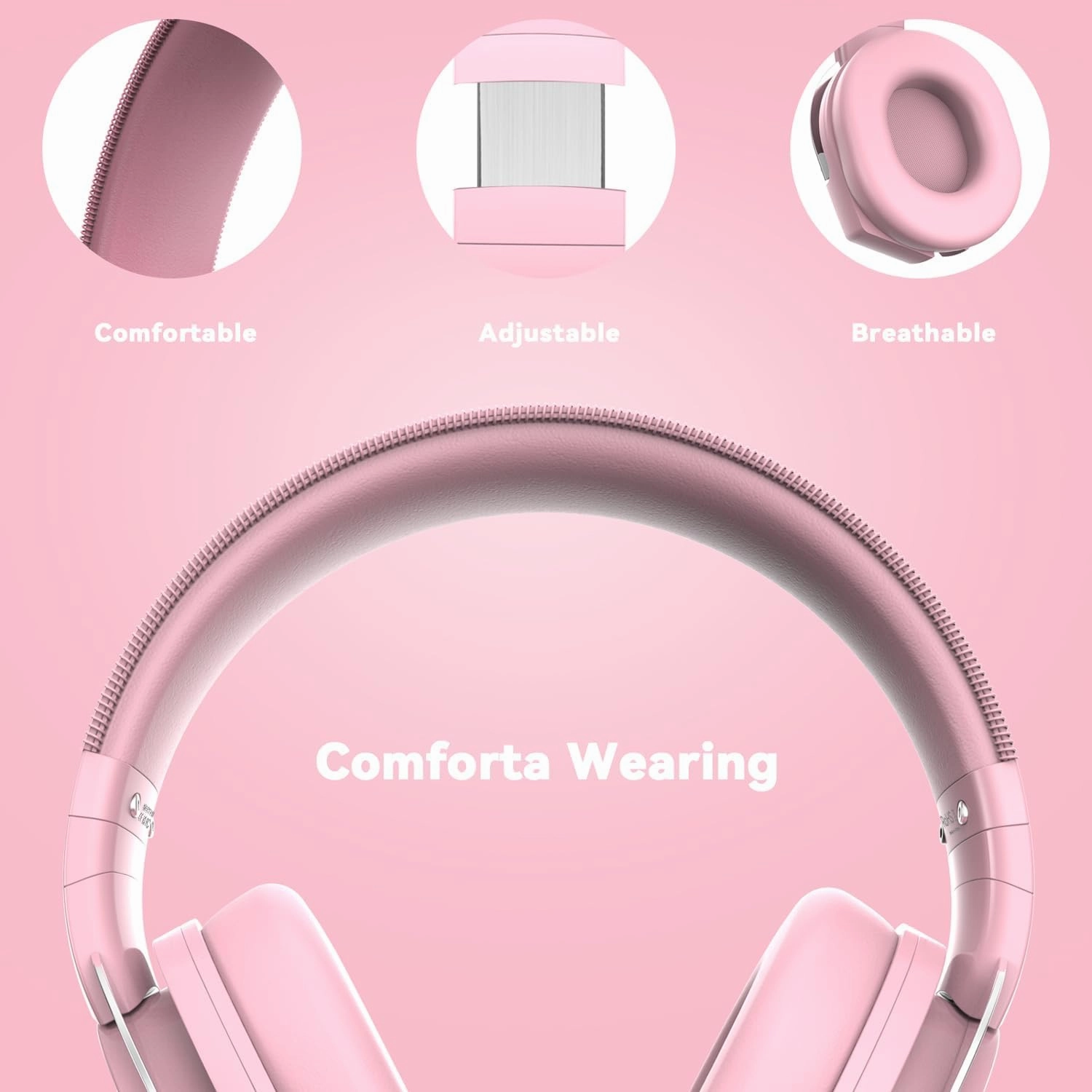 A88 Gaming Headset with Microphone, Stereo Wired Noise Cancelling Over-Ear Headphones with Mic for Pc, Ps5, Xbox One Series X/s, Ps4, Computer, Laptop, Mac, Nintendo, Gamer (Pink)