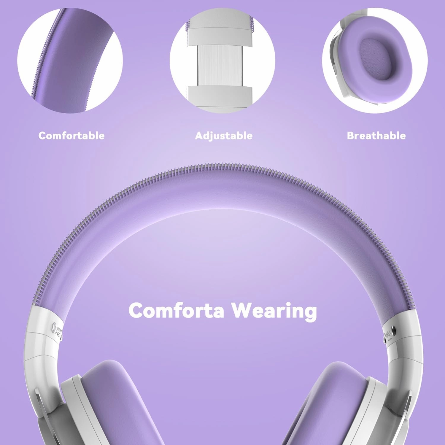 A88 Gaming Headset with Microphone, Stereo Wired Noise Cancelling Over-Ear Headphones with Mic for Pc, Ps5, Xbox One Series X/s, Ps4, Computer, Laptop, Mac, Nintendo, Gamer (Purple)