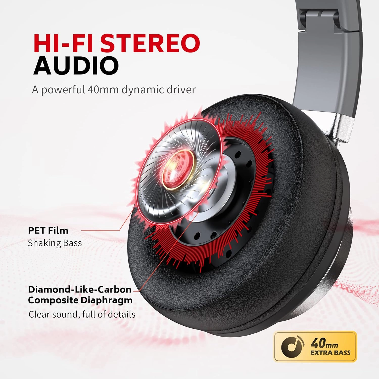 AC01 Headphones Wired Noise Isolating Over Ear, Corded Stereo Headsets with Microphone Volume Control for Adults Teens 3.5mm for Cellphones, Tablets, Laptop, Chromebook (Black Grey)