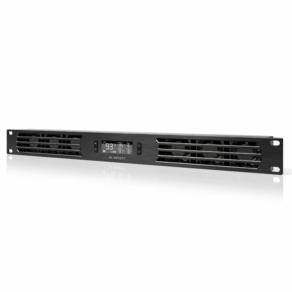 AC Infinity CLOUDPLATE T1-N, Rack Mount Fan Panel 1U, Intake Airflow, for Cooling AV, Home Theater, Network 19 Racks audio rack,hi-fi component stand,media shelf,