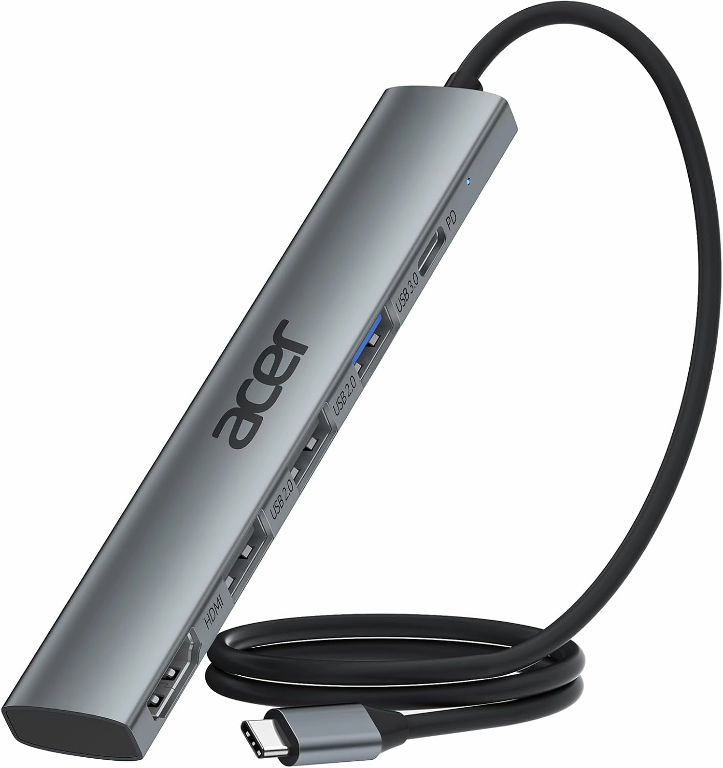Acer USB C Hub 5 in 1 with 4K HDMI, 100W Power Delivery, 3 USB A Data Ports, USB C to HDMI Multiport Adapter for Laptop, PC, Tablet, MacBook Pro/Air, iPad Air/Pro, iMac, iPhone 15/16 Pro/Pro Max (2ft) smart audio hub,voice control speaker,Alexa compatible 