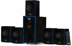 Acoustic Audio AA5102 Bluetooth Powered 5.1 Speaker System Home Theater Surround, Black (AA5102) surround sound system,cinema audio kit,5.1 surround package,