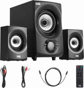 Acoustic Audio by Goldwood Bluetooth 2.1 Speaker System 2.1-Channel Home Theater Speaker System, with Optical/Aux/USB/SD Inputs Black (AA2171) surround sound system,cinema audio kit,5.1 surround package,
