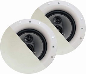 Acoustic Audio by Goldwood CSIC84 Frameless in Ceiling Speakers with 8" WOOFERS 1 Pair,White soundbar,TV speaker bar,home theater soundbar,