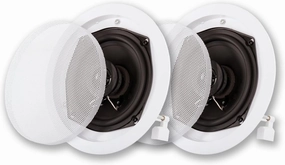 Acoustic Audio by Goldwood R-191 in Ceiling/in Wall Speaker Pair 2 Way Home Theater Surround Speakers,White,5.25-Inch soundbar,TV speaker bar,home theater soundbar,