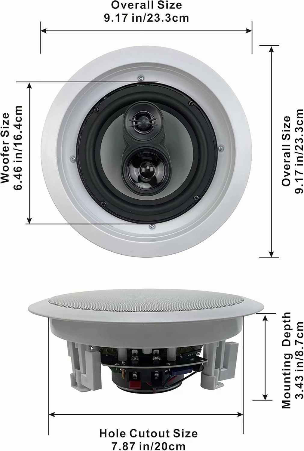 Acoustic Audio CS-IC63 in Ceiling 6.5" Home Theater 5 Speaker Set 3 Way 1500 Watt CS-IC63-5S