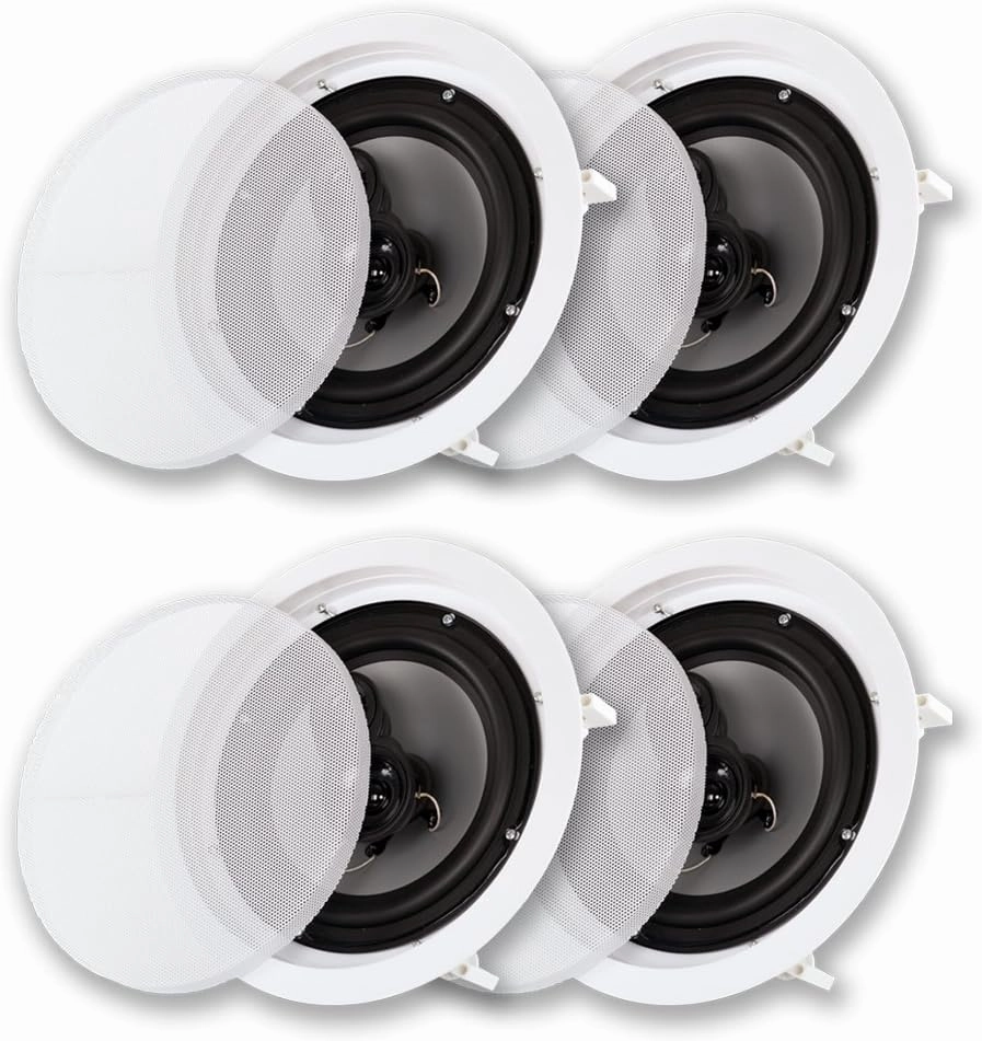 Acoustic Audio CS-IC83 in Ceiling 8" Speaker 2 Pair Pack 3 Way Home Theater 1400 Watt soundbar,TV speaker bar,home theater soundbar,