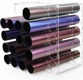 Acrylic Vinyl Roll Storage Rack - 25 Holes for Craft Room Vinyl Organizer vinyl storage,record holder,LP organizer,