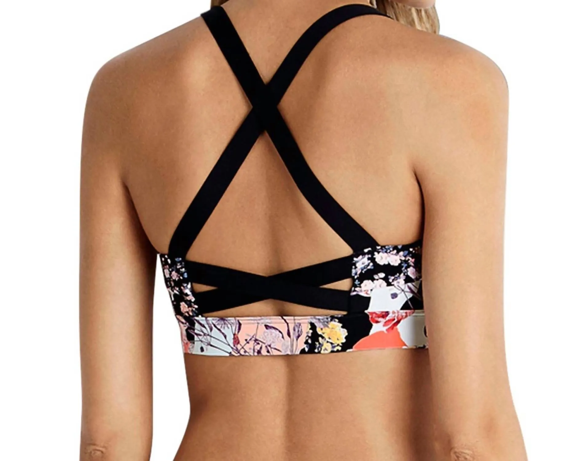 Active Bralette Top In Sea Ocean Rose