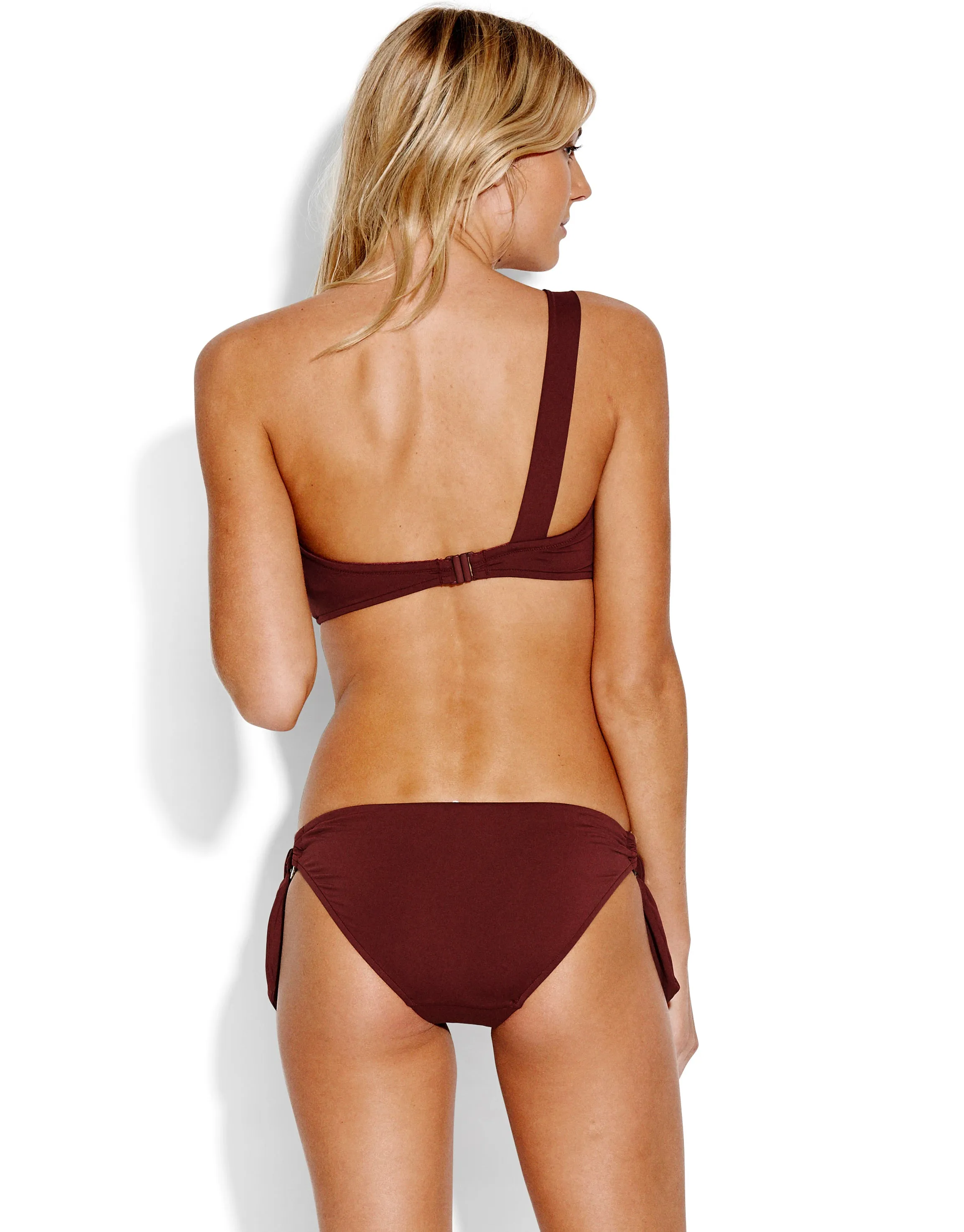 Active Ring Front Bandeau Bikini Top - Plum