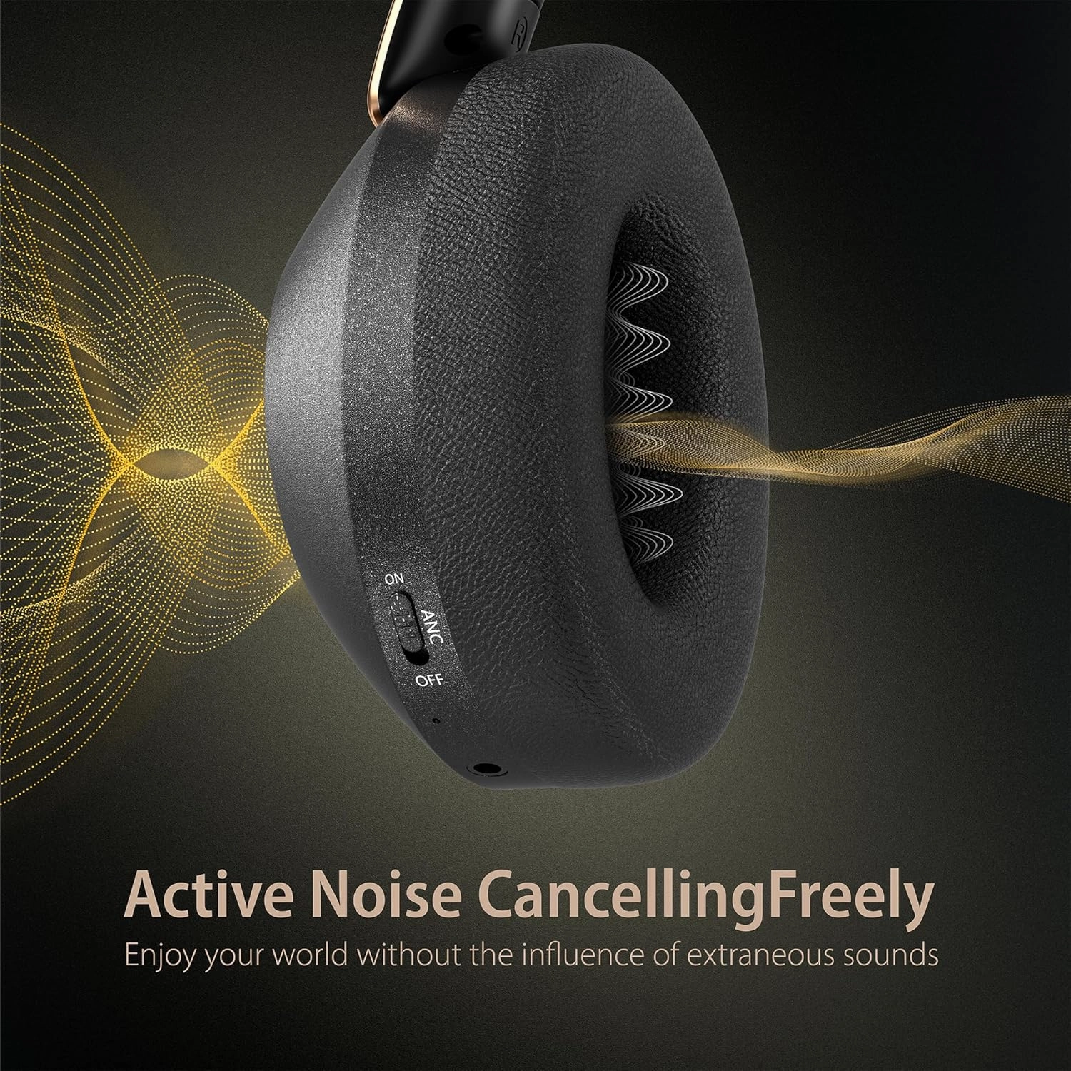 Active Noise Cancelling Headphones, 100H Playtime Headphones Wireless Bluetooth, Bluetooth Headphone with Mic, Over Ear Wireless Headphone with Deep Bass,Fast Charging for Travel