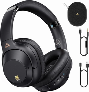 Active Noise Cancelling Headphones, Bluetooth 5.0 Wireless Headphones, LDAC Hi-Res Audio, 90 Hours Playtime, NFC Fast Pairing for Android, Dual Device Connection, Black noise cancelling headphones,ANC headphones,travel headphones,