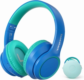Active Noise Cancelling Headphones for Kids, 60H Playtime, Wireless Bluetooth Over-Ear Blue Headset Built-in Microphone for Home/School/Travel/Party - Includes Portable Case noise cancelling headphones,ANC headphones,travel headphones,