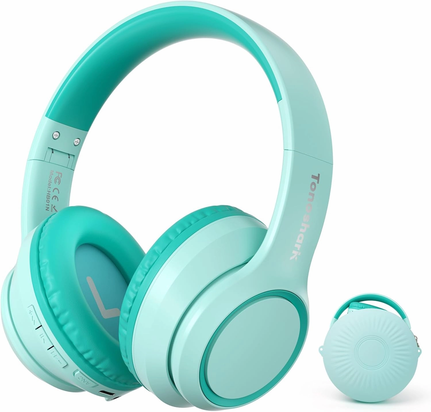 Active Noise Cancelling Headphones for Kids, 60H Playtime, Wireless Bluetooth Over-Ear Headset Built-in Microphone for Home/School/Travel/Party - Includes Portable Case noise cancelling headphones,ANC headphones,travel headphones,