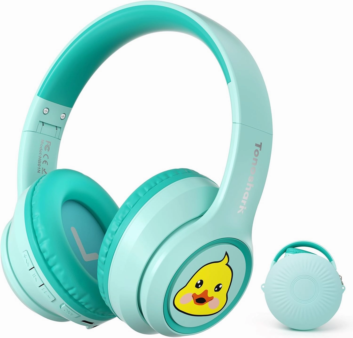 Active Noise Cancelling Kids Headphones, 60H Playtime, Wireless Bluetooth Over-Ear Headset, Built-in Microphone for Home/School/Travel/Party - Includes Portable Case noise cancelling headphones,ANC headphones,travel headphones,