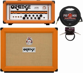 AD30HTC 30W Tube Amp Head (Orange) Bundle with PPC212OB 120W 2x12-Inch Open Back Cabinet, 3-Feet Speaker Cable, and 10-Feet Guitar Cable (4 Items) tube amplifier,valve amp,audiophile tube stereo,
