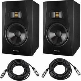 ADAM Audio 2 Pack Professional T-Series T7V 7" 70W 2-Way Active Nearfield Monitor, Single - with 2 Pack XLR Microphone Cable studio monitors,nearfield speakers,mixing reference monitors,