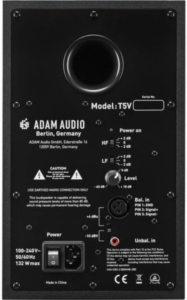 ADAM Audio T5V Studio Monitor for recording, mixing and mastering, Studio Quality Sound (Single)
