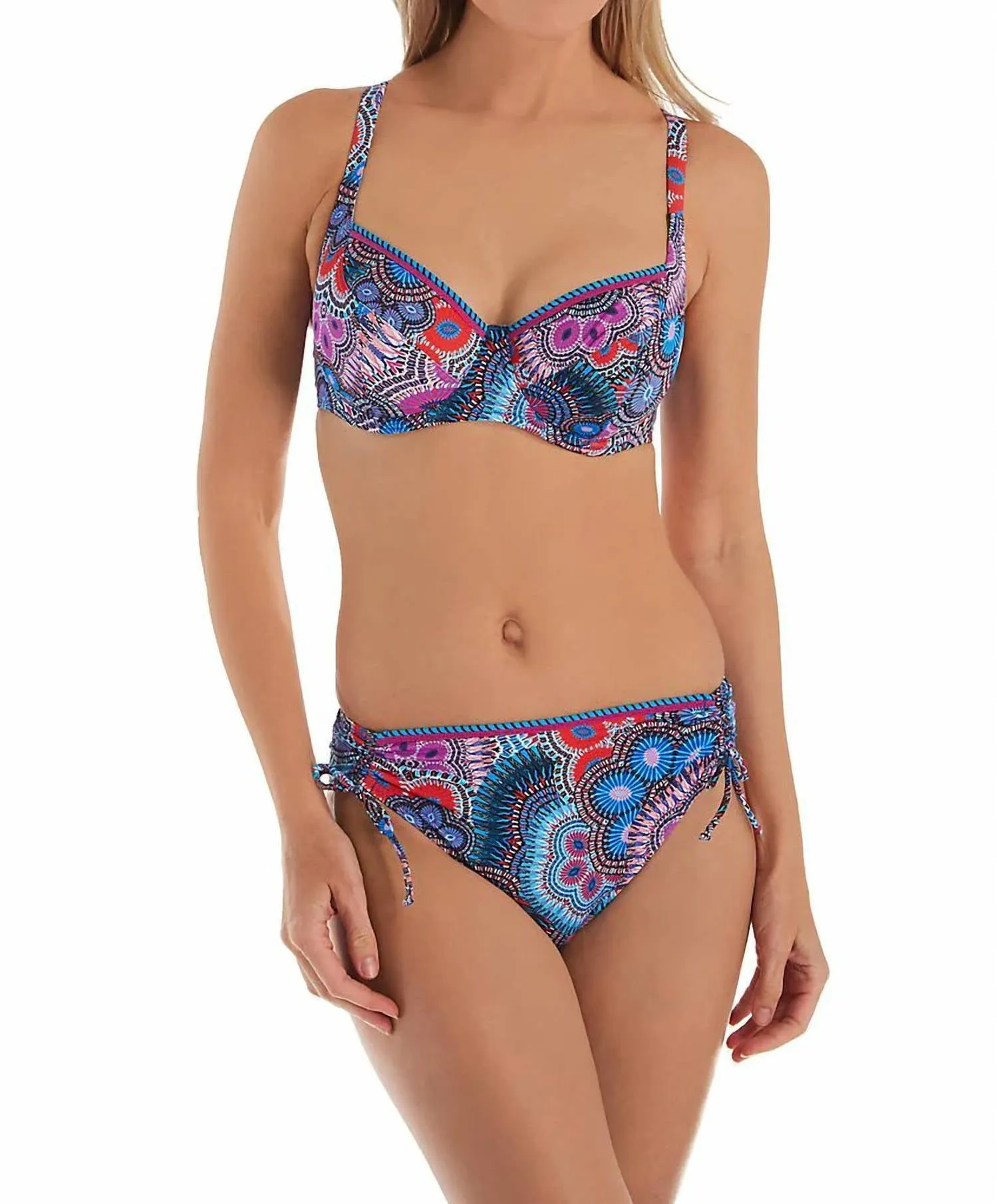 Adjustable Tie Swim Bottom In Bleu Avatar