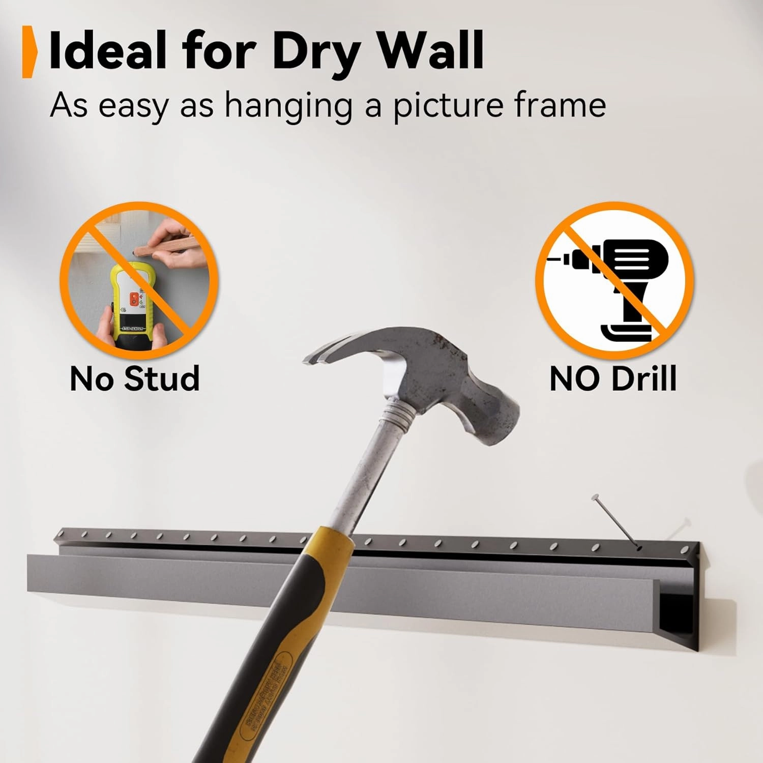 AENTGIU No Stud TV Wall Mount, Studless Drywall TV Mount for 22-55 inch TVs, Low Profile Tv Hanger Max Load 100 lb, No Drill, NO Anchors, Easy Install with All Hardware Included