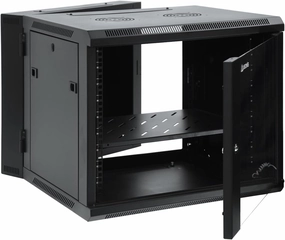 AEONS 9U Professional Wall Mount Server Cabinet Enclosure Double Section Hinged Swing Out 19-Inch Server Network Rack with Locking Glass Door Black (Fully Assembled) music server,hi-fi media server,digital audio storage,