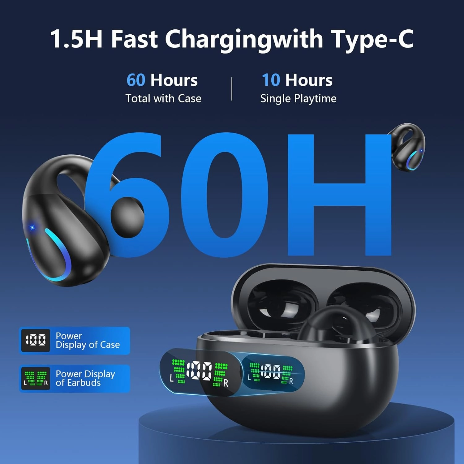 AI Language Translation Earbuds, Clip on Earbuds Wireless Headphones Real-Time Translator for 144 Languages & Accents Headphones Translator Ideal for Travel Business Learning Translation Device