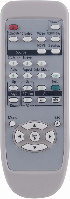 AIDITIYMI New Replacement Remote Control fit for Epson Projector EX3200 EX5200 EX7200 VS200 EB-W6 EP700 EX70 PowerLite W6 PowerLite 1220 Home Cinema 700 PowerLite S7 PowerLite S9 PowerLite 1260 home cinema system,5.1 home theater,surround sound package,