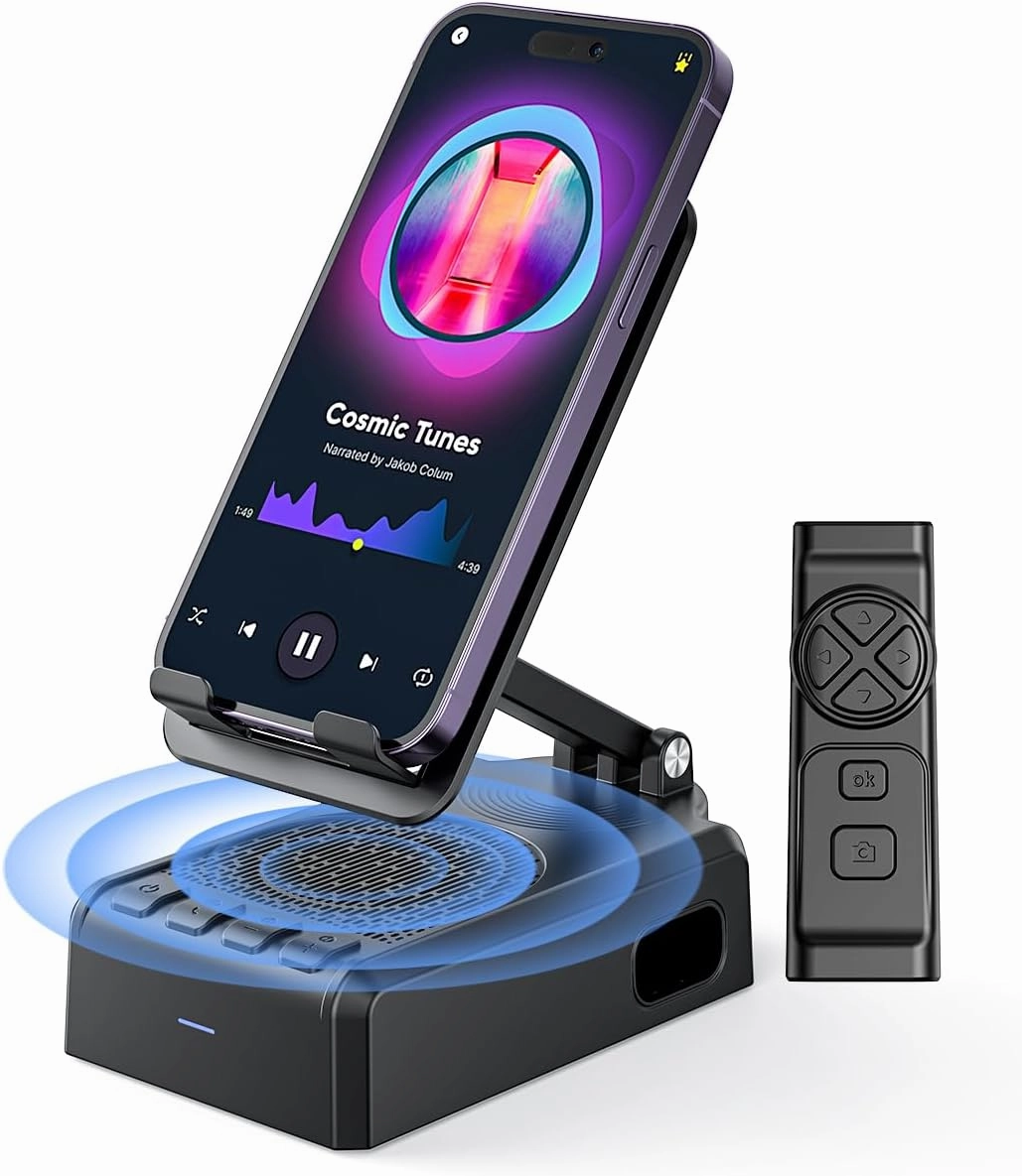 AIKELA Bluetooth Speaker with Video Scrolling Remote and Phone Stand, Phone Speaker Amplifier, Stereo Sound, Adjustable Holder, Gifts for Men Women Teens wireless speakers,portable Bluetooth speaker,multiroom speaker,