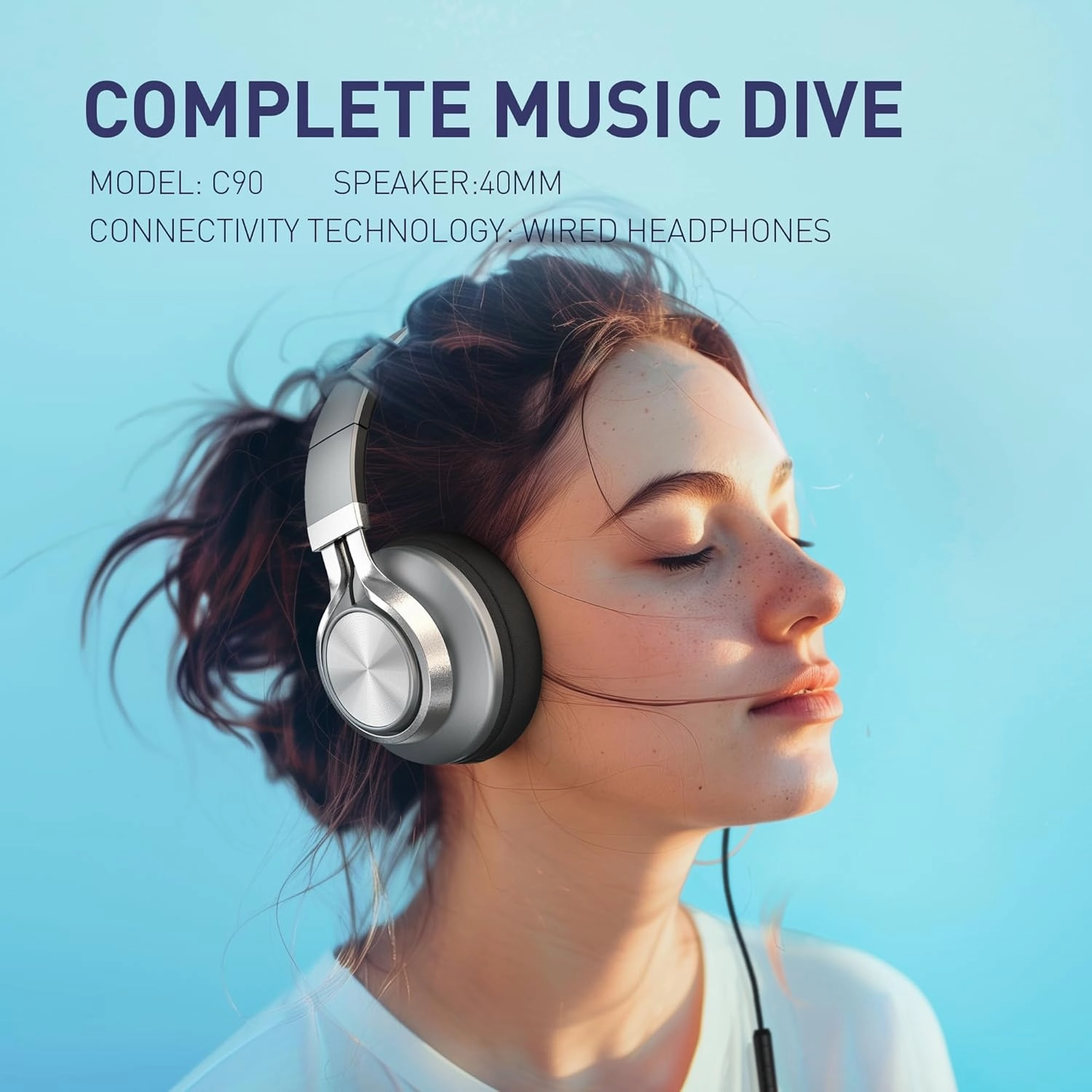 AILIHEN Wired Headphones with Microphone Volume Control, Noise Reduction Over Ear Headphones Wired 3.5mm, Super Soft Corded Headphone for Cellphones, Tablet and Chromebook (Grey)