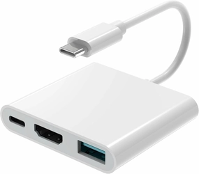 AIRSKY USB-C Digital Av Multiport Adapter, USB C to HDMI Adapter for iPhone 15/16 to TV with Fast Charging Port Two-Way, USB3.1 and 4K HDMI Output Compatible with Iphone15 / 16 Ipad pro Mackbook Pro smart audio hub,voice control speaker,Alexa compatible au