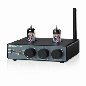 AIYIMA T1 PRO Tube Preamp Vacuum Receiver Home Audio Preamplifier with RCA/Bluetooth & Bass Treble for HiFi Stereo Amplifier&Powered Speakers,with AUX/12V Trigger Signal Output tube amplifier,valve amp,audiophile tube stereo,