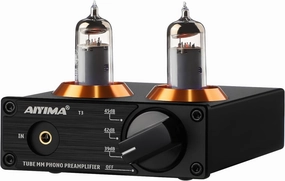 AIYIMA Tube T3 HiFi Tube MM Phono Preamp for Turntable MM Phonograph Stereo Audio Tube Preamplifier with Gain Adjust for Phono Turntable Record Player phono preamp,turntable amplifier,record player preamp,