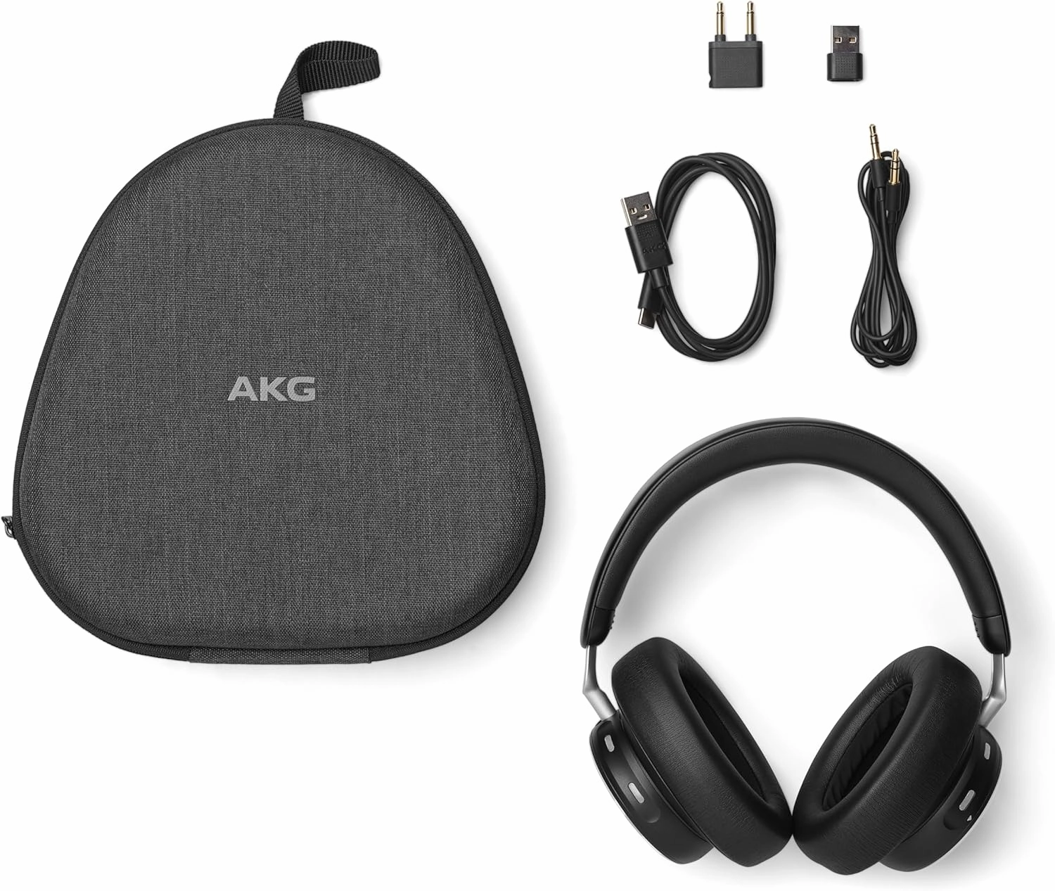 AKG N9 Hybrid - Wireless Over-Ear Noise Cancelling Headphones, 2.4GHz USB-C dongle and BT, Hi-Res Quality AKG Sound, True Adaptive Noise Cancelling, Zoom Certified Superior Call Quality (Black)