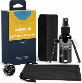 AKOZLIN Vinyl Record Cleaning Brush Kit - Premium LP Cleaner Set 6-in-1 Record Cleaner Supplies record cleaning kit,vinyl cleaner,stylus brush set,