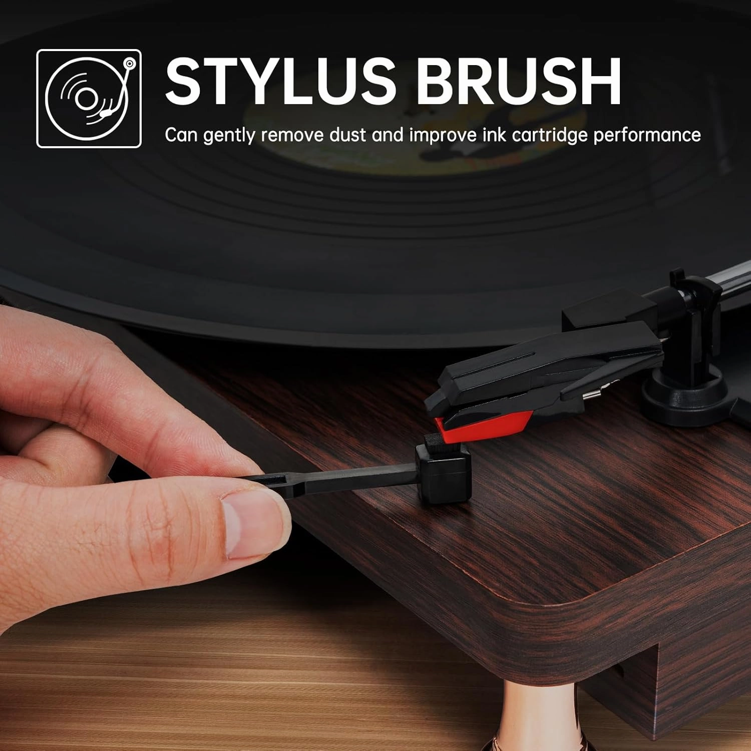 AKOZLIN Vinyl Record Cleaning Brush Kit,Premium LP Cleaner Set 7 in1 Record Cleaner LP Cleaning Solution