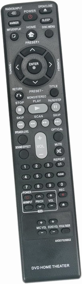 ALLIMITY AKB37026852 Replacement Remote Control Compatible with LG DVD Home Theater System HT906TAW HT906TA LHD655 LHD625 HT805ST DH7531T DH4130S HT806ST AKB37026858 AKB73636101 AKB37026854 home cinema system,5.1 home theater,surround sound package,