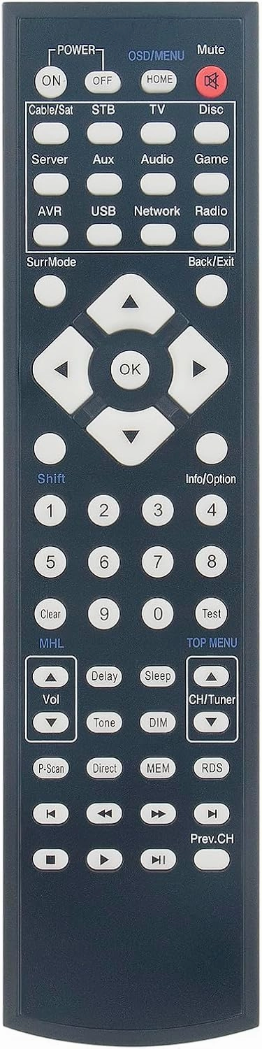 ALLIMITY AVR161 Replacement Remote Control Compatible with Harman Kardon Home Cinema 7.2ch AV Receiver AVR1710 AVR1710S AVR171S/230C AVR151 AVR151SAVR161 AVR161S AVR161/230C home cinema system,5.1 home theater,surround sound package,