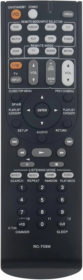 ALLIMITY RC-709M RC-717M Replacement Remote Control Compatible with Onkyo AV Receiver Network 3D Home Cinema TX-NR515TX-SR506S, TX-ST576S, TXNR515, TXSR706, TXSR806 home cinema system,5.1 home theater,surround sound package,