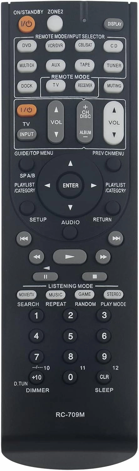 ALLIMITY RC-709M RC-717M Replacement Remote Control Compatible with Onkyo AV Receiver Network 3D Home Cinema TX-NR515TX-SR506S, TX-ST576S, TXNR515, TXSR706, TXSR806 home cinema system,5.1 home theater,surround sound package,