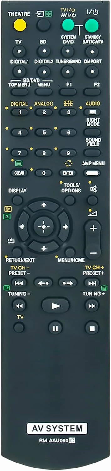 ALLIMITY RM-AAU060 Replacement Remote Control Compatible with Sony 5.1ch HDMI AV Receiver Home Cinema DE595 DE995 FS360 HT-FS3 HTFS3 SA-WFS3 SAWFS3 SS-IS15 SSIS15 STR-K1600 home cinema system,5.1 home theater,surround sound package,