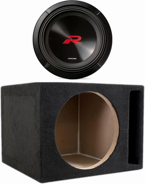 ALPINE R2-W12D4 R Series 12 Dual 4-Ohm Subwoofer with SoundBox E Series Single 12-Inch Vented Subwoofer Enclosure Bundle audiophile subwoofer,active subwoofer,low frequency speaker,